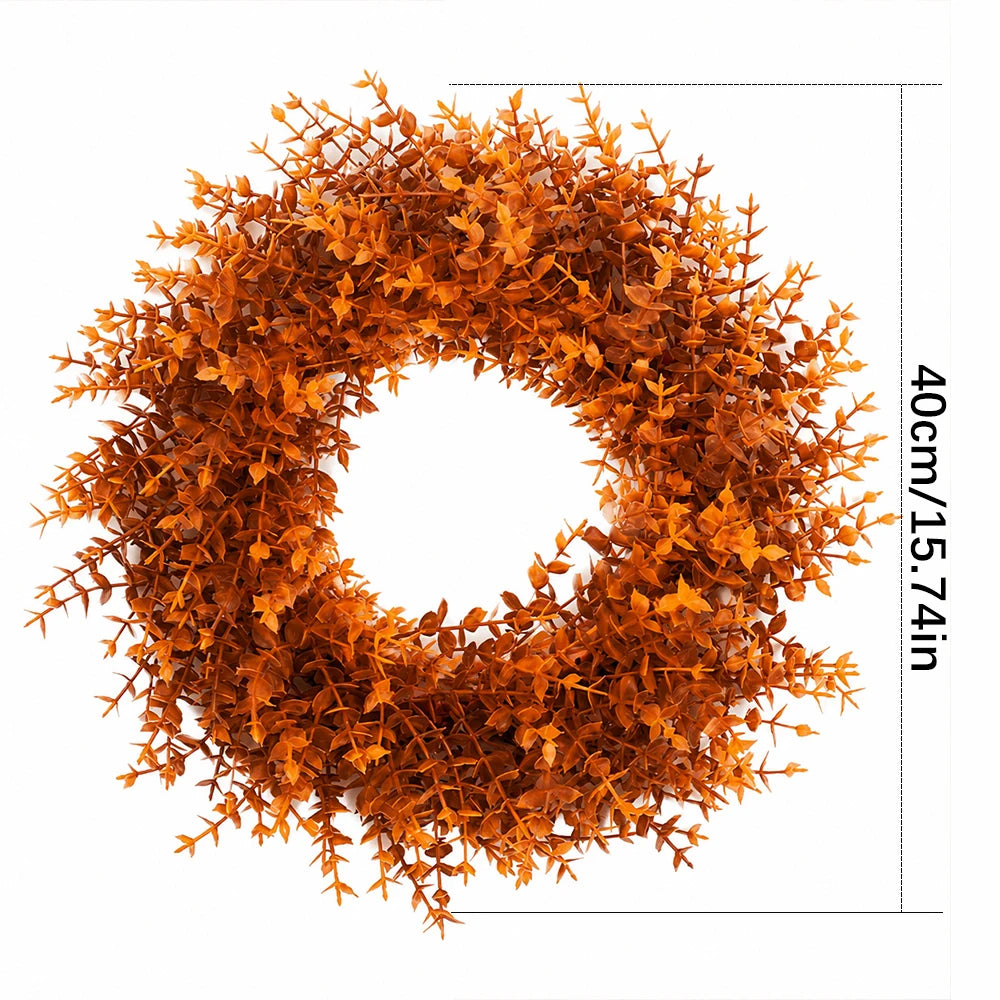Fall Eucalyptus Wreaths, Artificial Autumn Wreath Decor for Front Door