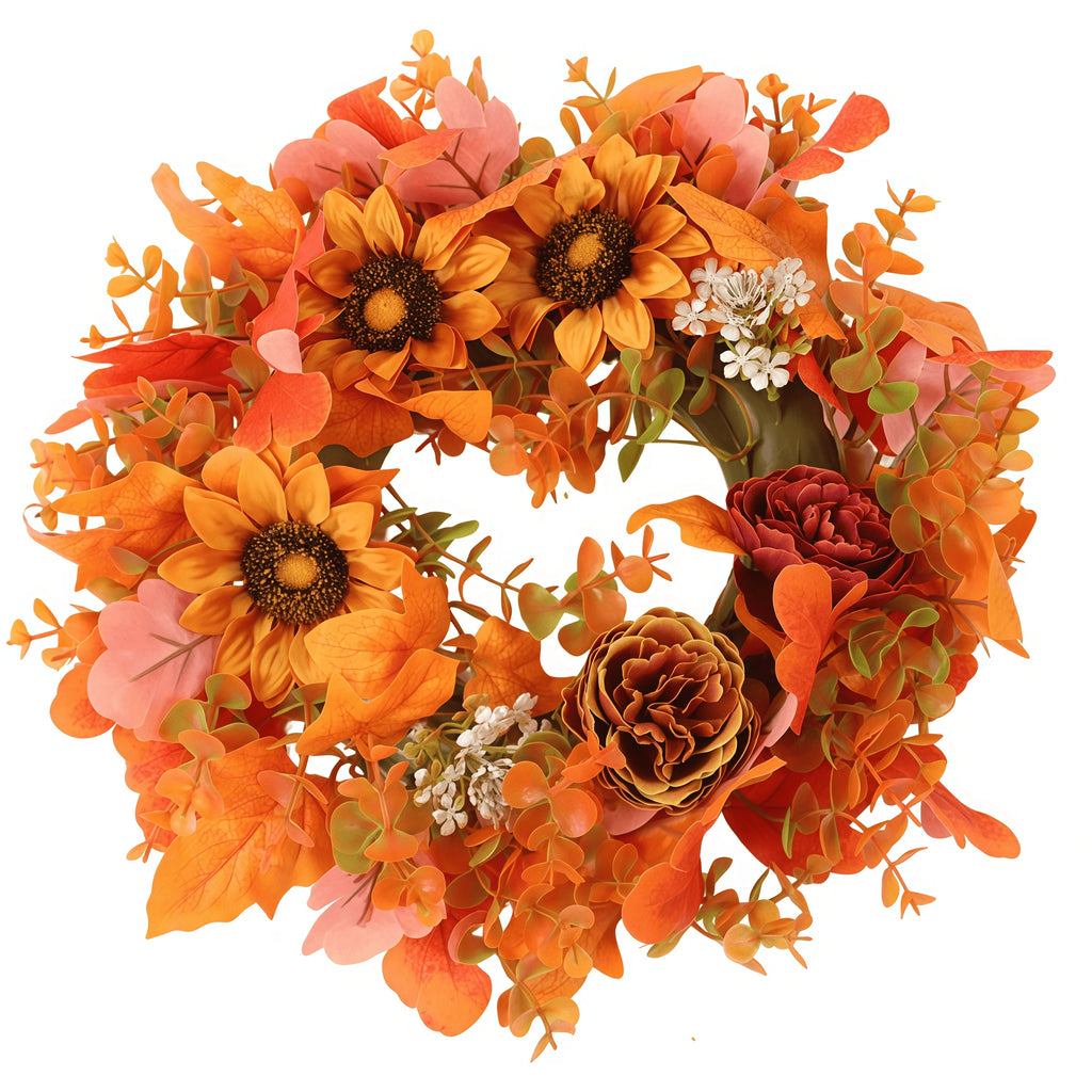 Autumn Sunflower Front Door Thanksgiving Harvest Home Decoration Wreath