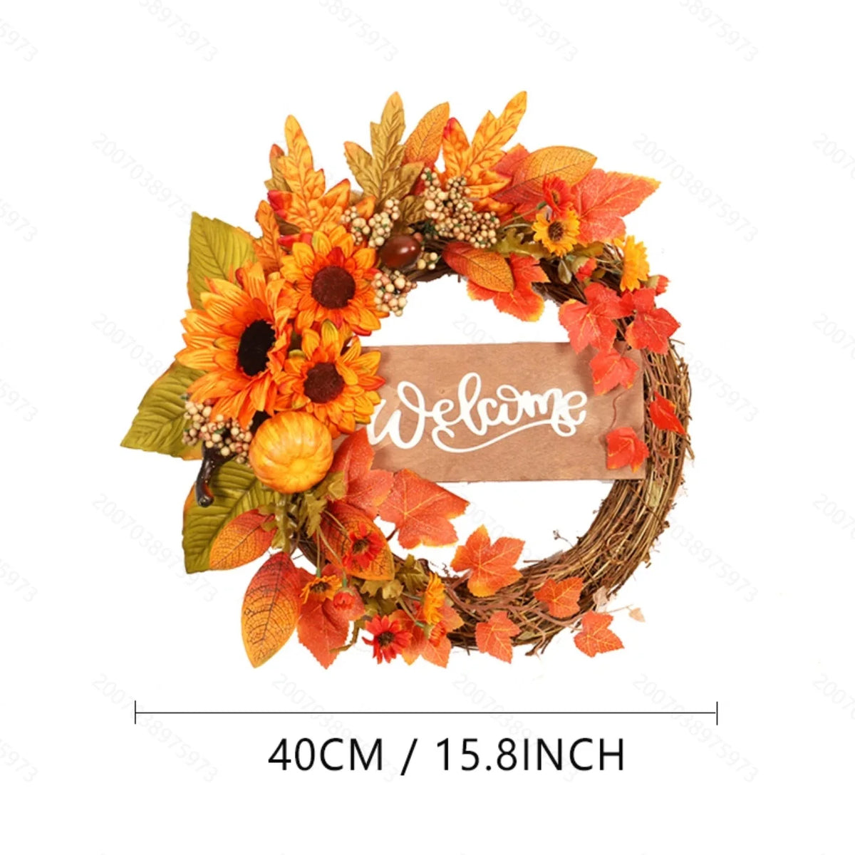 Thanksgiving Fall Welcome Maple Leaf Berry Wreath