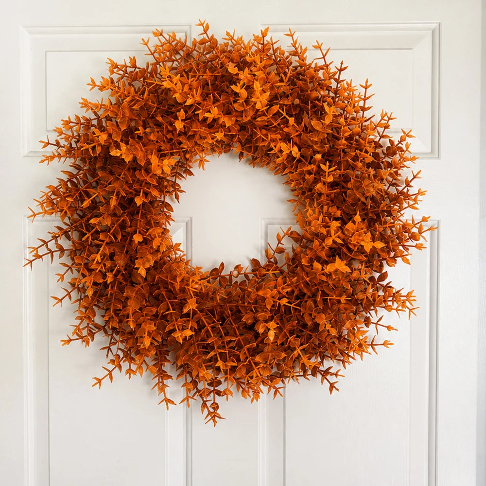Fall Eucalyptus Wreaths, Artificial Autumn Wreath Decor for Front Door