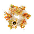 Yellow Sunflower Fall Wreath - Orange Autumn Leaves
