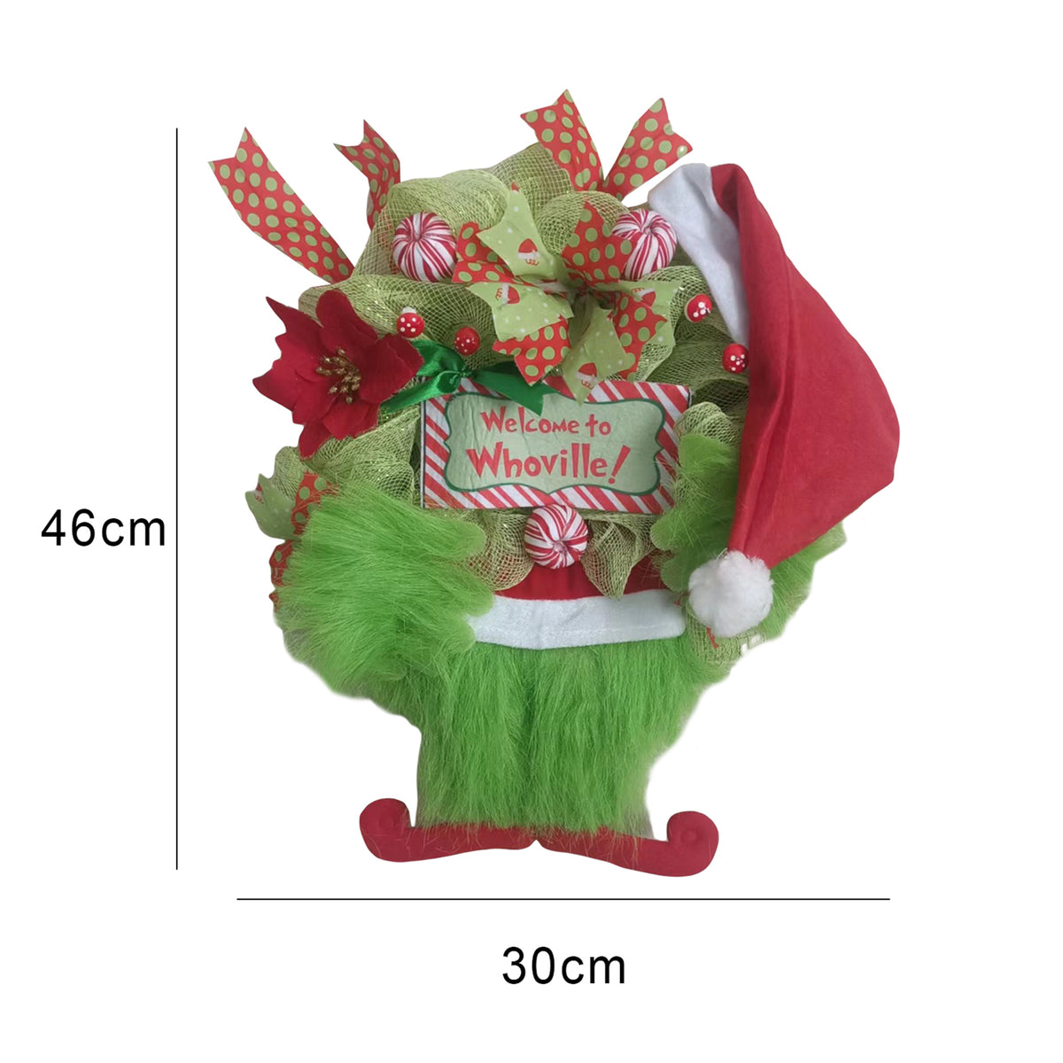 Christmas Thief With Green Elf Legs Christmas Wreath